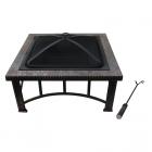 30" Steel Square Fire Pit with Slate Top