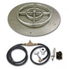 American Fireglass Round Stainless Steel Flat Pan with Spark Ignition Kit