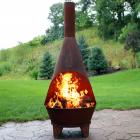 Sunnydaze Rustic Chiminea Fire Pit, Outdoor Patio Wood-Burning Fireplace, 6 Foot Tall