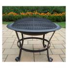 Oakland Living 30 in. Round Black Fire Pit with Grill and Cover