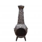Oakland Living Corporation Lattice 53-inch Tall Chimenea with Built-in Handles, Grate, Spark Protective Screen, and Door