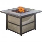 Hanover Traditions 5-Piece Fire Pit Chat Set with 4 Swivel Rockers in Blue with a 40,000 BTU Fire Pit Table