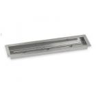 American Fireglass Stainless Steel Linear Channel Drop In Fire Pit Pan with T-Burner