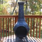 Outdoor Chimenea Fireplace - Rose in Antique Green Finish (Without Gas)