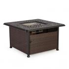 Belham Living Florentine 42 in. Square Propane Fire Pit Table with Wicker Base