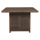 Signature Design by Ashley Paradise Trail Wicker Bar-Height Fire Pit Patio Table