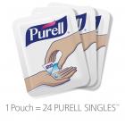 (Pack of 4) PURELL SINGLES Advanced Hand Sanitizer Gel, Fragrance-Free, 24 Count Single-Use Packets - 9630-08-EC
