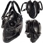 Black Skull Purse Goth Chic Style Kreepsville Latex Bowler Bag Halloween Handbag