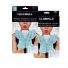 Casabella Waterblock Premium Latex Gloves With Tapered Fit & Double Cuff, Size Medium - 2 Pairs - Aqua Blue