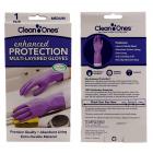 Reusable Cleaning Gloves (3 Pack, Medium) Multi-Layer, Latex/Nitrile, Cotton Lined, Extra Long, Drip Catching Cuff
