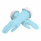 Casabella Waterblock Premium Latex Gloves With Tapered Fit & Double Cuff - Large - Aqua Blue