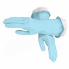 Casabella Waterblock Premium Latex Gloves With Tapered Fit & Double Cuff - Large - Aqua Blue