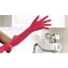 Casabella Waterblock Premium Latex Gloves With Tapered Fit & Double Cuff, Size Large - 2 Pairs - Pink