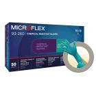 Microflex 93-260 Nitrile and Neoprene Gloves - Disposable, Chemical Resistant , Size X Small (pack of 50)