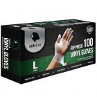 Gorilla Supply Extra Strong 4mil Vinyl Gloves, Large - 100 count