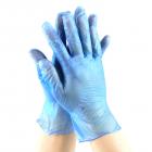 100 Small Blue Vinyl Disposable Gloves - Non Latex Rubber, Lightly Powdered, Food Grade Safe Supplies, Hand Glove Dispenser Pack