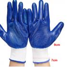 1 Pair Industry 8.7" Long Blue White Nitrile Nylon Anti-oil Working Gloves