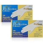 Comfitwear Disposable Latex Gloves, Powder Free Size Medium, 200 Gloves (2 Boxes of 100 Gloves)