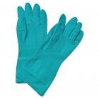 Boardwalk Flock-Lined Nitrile Gloves, Medium, Green, Dozen -BWK183M