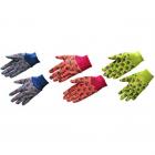g & f 1823-3 justforkids soft jersey kids garden gloves, kids work gloves, 3 pairs green/red/blue per pack