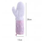 KABOER 1 Pcs Lengthen Bamboo Fiber Oil-free Gloves Household Plus Velvet Clean Waterproof Glove