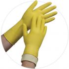 Ambitex Flock Lined Rubber Gloves Latex Medium Yellow 12 Pairs 886692