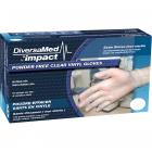 DiversaMed, DVM8607S, Disposable PF Medical Exam Gloves, 100 / Box, Clear