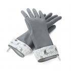 Full Circle Splash Patrol Medium / Large Natural Latex Dishwashing Gloves - Grey