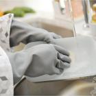 Full Circle Splash Patrol Medium / Large Natural Latex Dishwashing Gloves - Grey