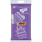 BIC Silky Touch Sensitive Women's Twin-Blade Disposable Razor -- Pack of 15 Women's Razors