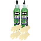 Slime 10007 Tubeless Small Tire Sealant (8 oz) Bundle with Latex Gloves (6 Items)