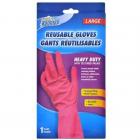 ladies pink heavy duty reusable cleaning gloves