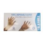 Vinyl Disposable Gloves - Lightly Powdered - Latex Free - Ambidextrous - Large Size 100 Glove in Dispenser Box