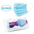 Pegasos 10 Pcs Disposable Breathable 3-Layer Ear Loop Face Masks, 10-Pack