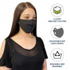 Cotton Face Mask Cloth Masks for Mouth Nose Washable Reusable Double Layer Covering Adjustable Ear Pack Lot