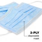 100 Pack Disposable Face Masks, 3-Ply, Single Use, with Ear loops