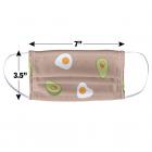 Avacado And Eggs Pattern 1-Ply Reusable Face Mask Covering, Unisex