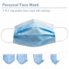 Chromex  Ear Loop Style 3 Ply Non Woven Breathable Disposable Face Masks, 50-Pack