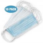 10 Pack Disposable Face Masks, 3-Ply, Single Use, with Ear loops