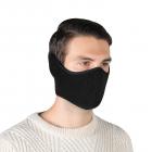 Men Women DustProof Fleece Ski Mask Washable Breathable Half Face Mask Outdoor-Black