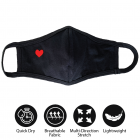 Fashion Washable Reusable Soft Double Layers Cotton Face Covering Mask Adults Red Heart - Made In USA