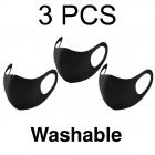 Comfortable Black Reusable Washable Polyester Blend Face Covering Cycling Bandana Pack of 3