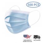 500 PCS Disposable 3 Ply Ear Loop Breathable Face Guard Masks