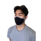 12 Pcs/Pack Gray Trimmed Organic Cotton Black Unisex Masks Reusable Made in USA