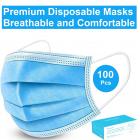 Disposable Face Mask - 100 Pack - Disposable Face Masks, 3-ply Elastic Ear Loop Filter Mask