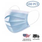 100 PCS Disposable 3 Ply Ear Loop Breathable Face Guard Masks