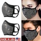 2Pcs Unisex Metallic Face Mask Protect Reusable Comfy Washable Made In USA