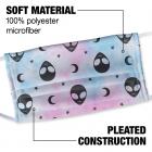Aliens And Moons Pattern 1-Ply Reusable Face Mask Covering, Unisex