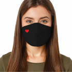 (Pack of 2) Soft Cotton Face Covering Mask Unisex Washable Reusable Fashion Heart- Made In USA
