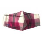 Washable Reusable Face Covering Outdoor Fuchsia Plaid Dust-Proof Cover Unisex for Adult